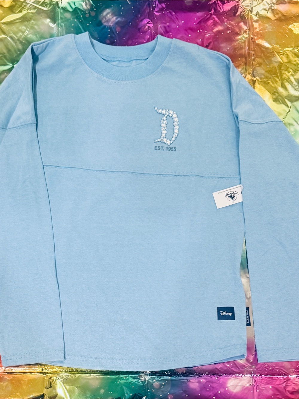 NWT!! Disneyland Light Blue Flower Spirit Jersey ~ Kids Size XL (14-16)